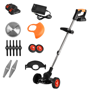 21V Cordless Grass Trimmer with Ergonomic Handle, Lithium Battery Powered Electric Weeder, Wireless Garden Lawn Cutting Tool