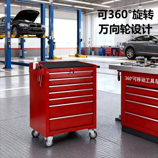 7-Drawer Mobile Tool Cabinet, Multi-Functional Hardware Storage Cart ...